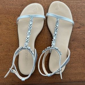 Aerosoles jeweled sandals silver flat